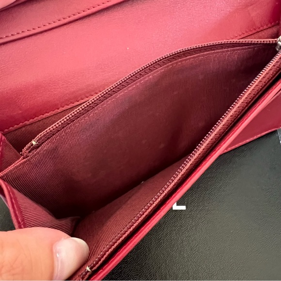 🖤GUC🖤 CHANEL L-Yen Caviar Wallet Dark Red - Picture 7 of 13